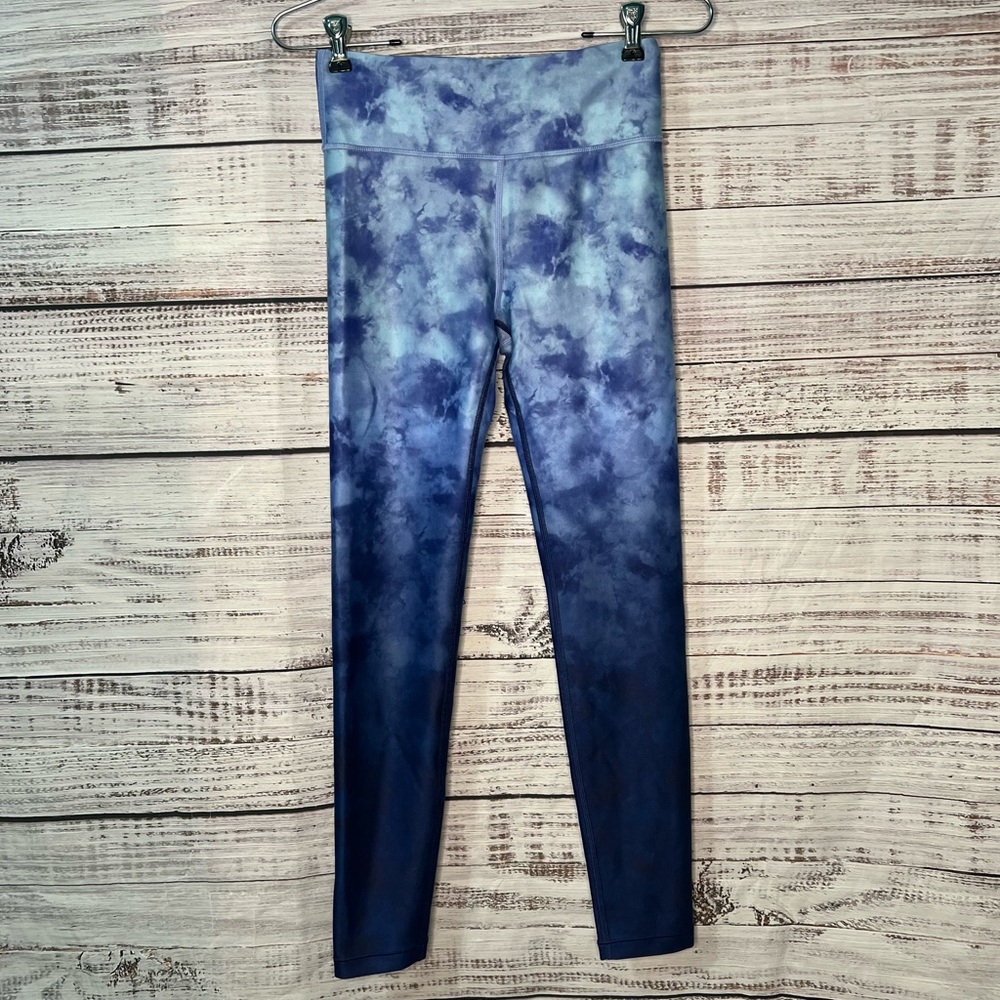 Athleta Girl XL High Rise Chit Chat‎ Tight Ombre Tie Dye Blue Leggings